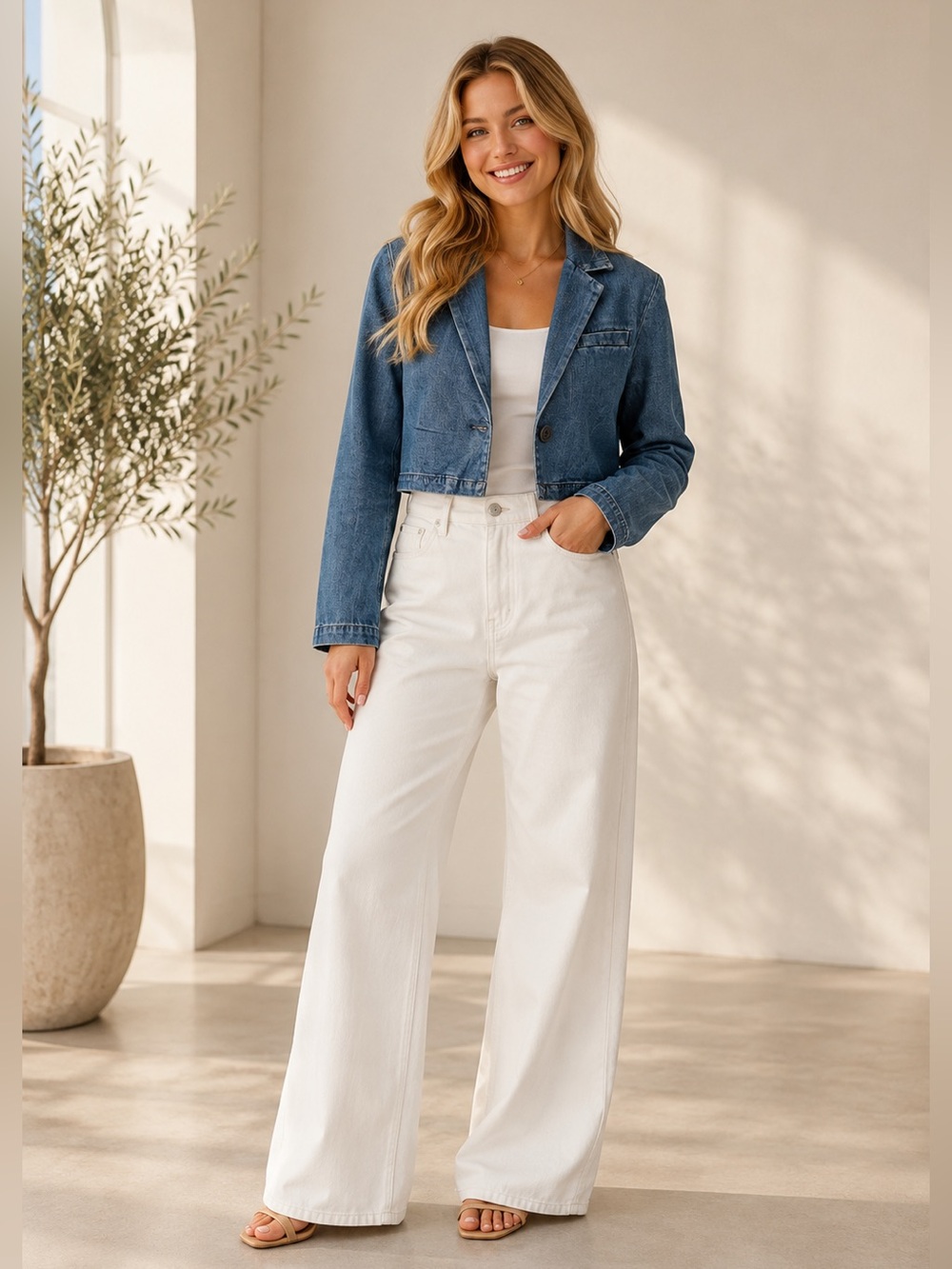 NWT American Eagle ($84.95Cad) Cotton/Linen Denim Blazer